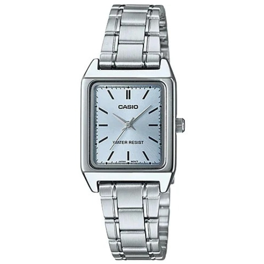 Casio Reloj Casual Correa De Acero Inoxidable Para Dama Metallic Blue