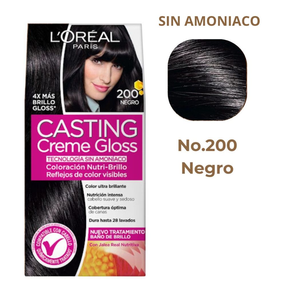 L'oreal Tinte Casting Creme Gloss 200 Negro Sin Amoniaco