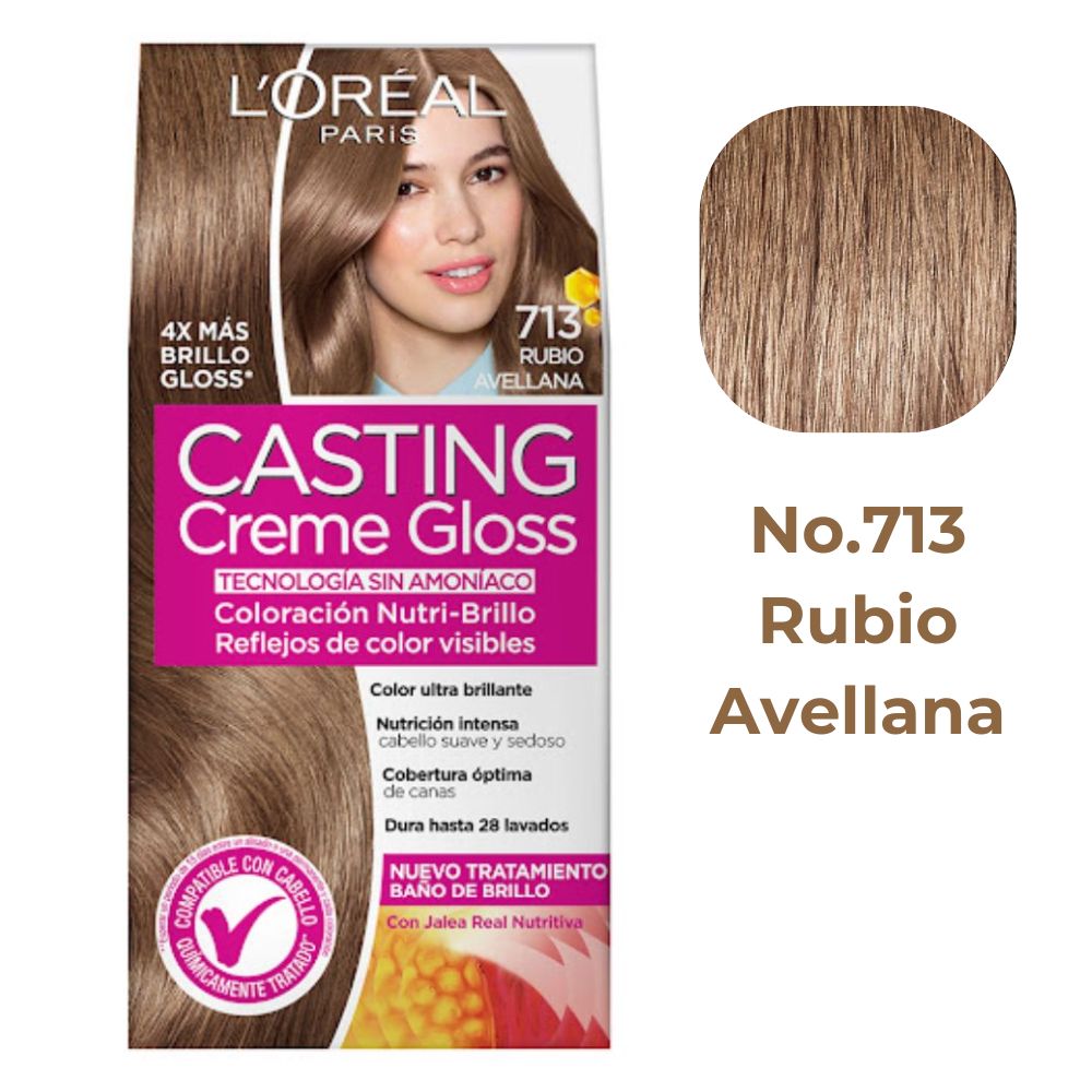 L'oreal Tinte Casting Creme Gloss 713 Rubio Avellana Sin Amoníaco