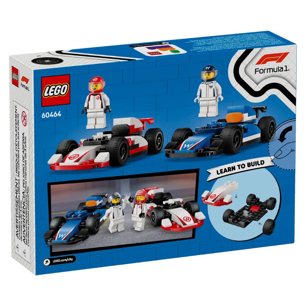 Lego City Formula 1 Williams Racing & Hass Race Cars 92 Pzs 4+