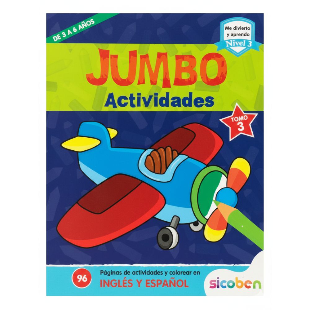 Libro De Actividades Para Niños Jumbo NIvel 3 Actividades 3-6+
