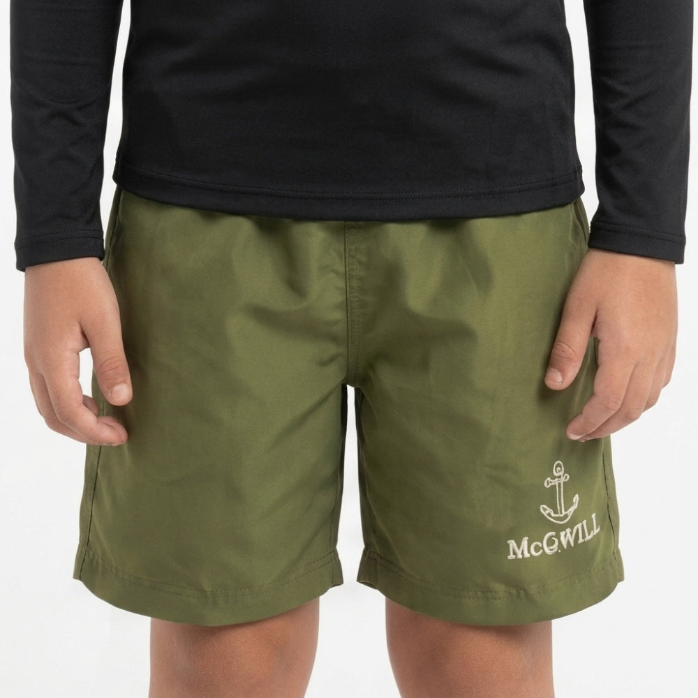 Mania de Ti Short De Baño Para Niños Verde Militar