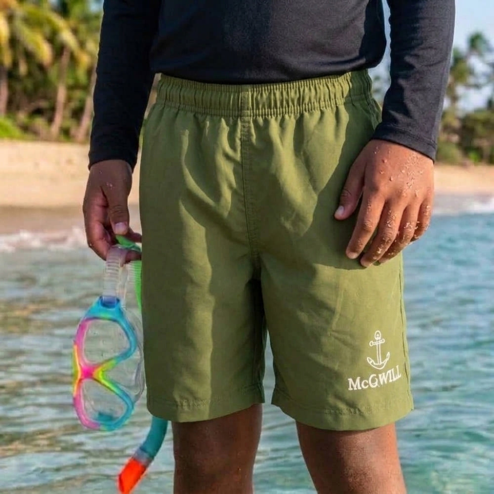 Mania de Ti Short De Baño Para Niños Verde Militar