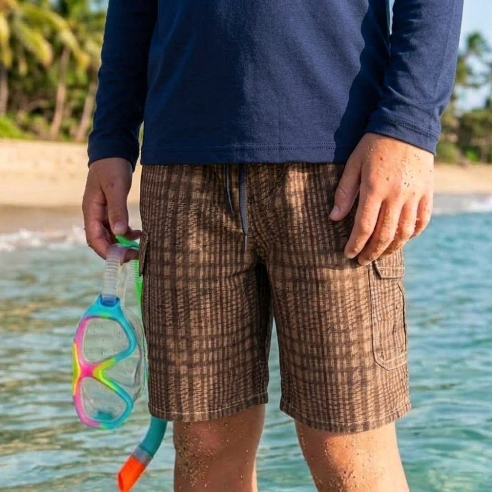 Mania de Ti Short De Baño Para Niños Estampado A Cuadros