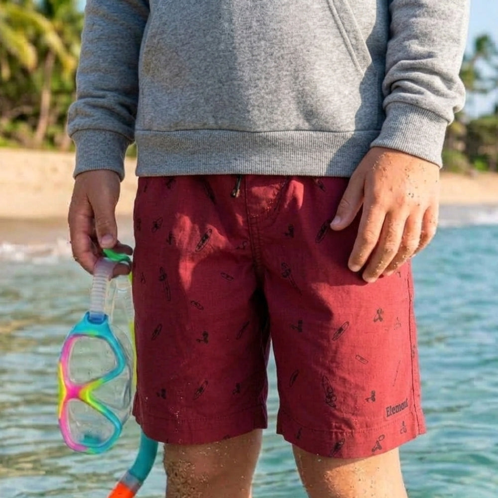 Mania de Ti Short De Baño Para Niños Estampado Vinotinto