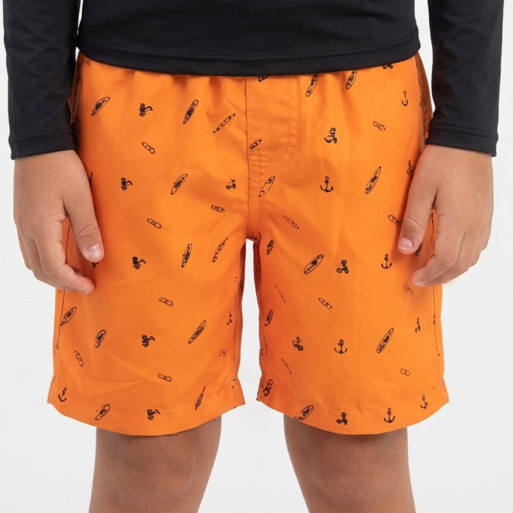 Mania de Ti Short De Baño Para Niños Estampado Naranja