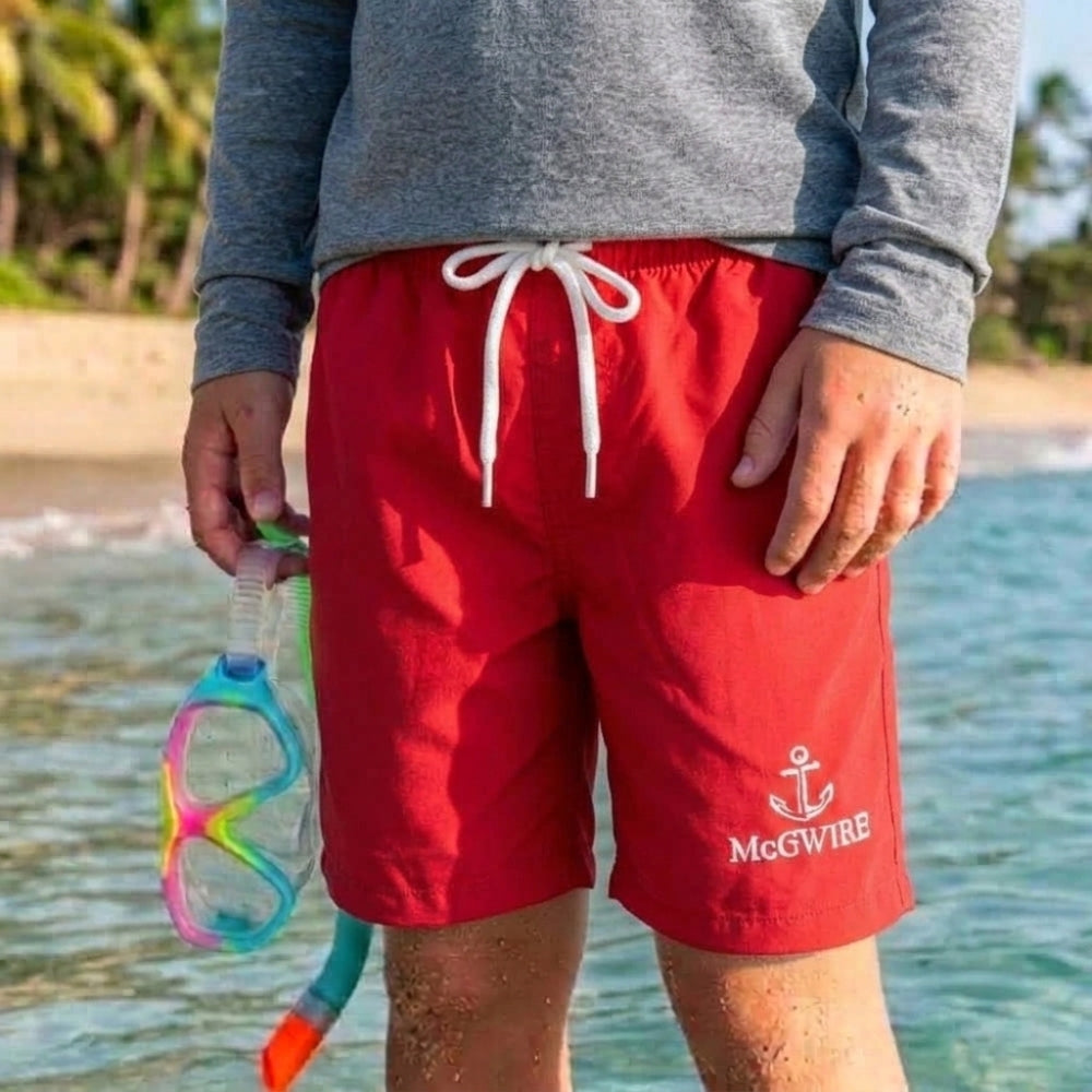 Mania de Ti Short De Baño Para Niños Rojo