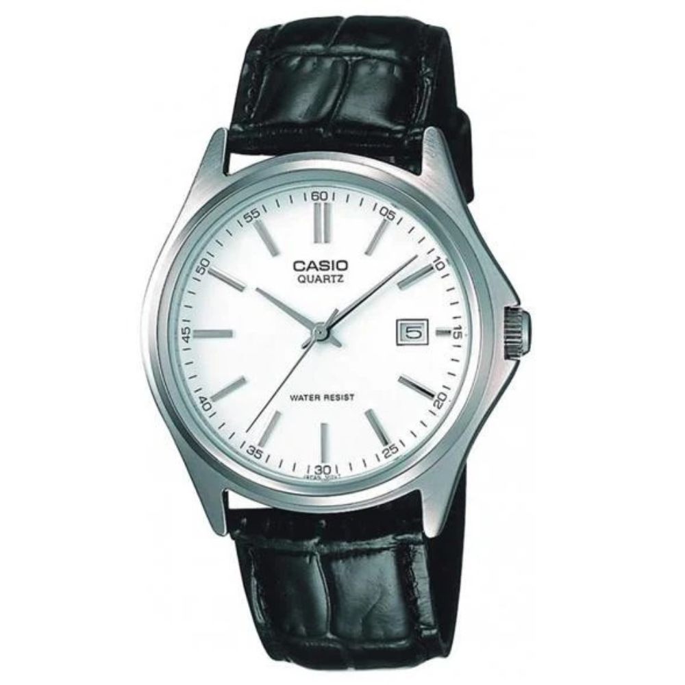 Casio Reloj Casual Correa De Cuero Para Caballero Black