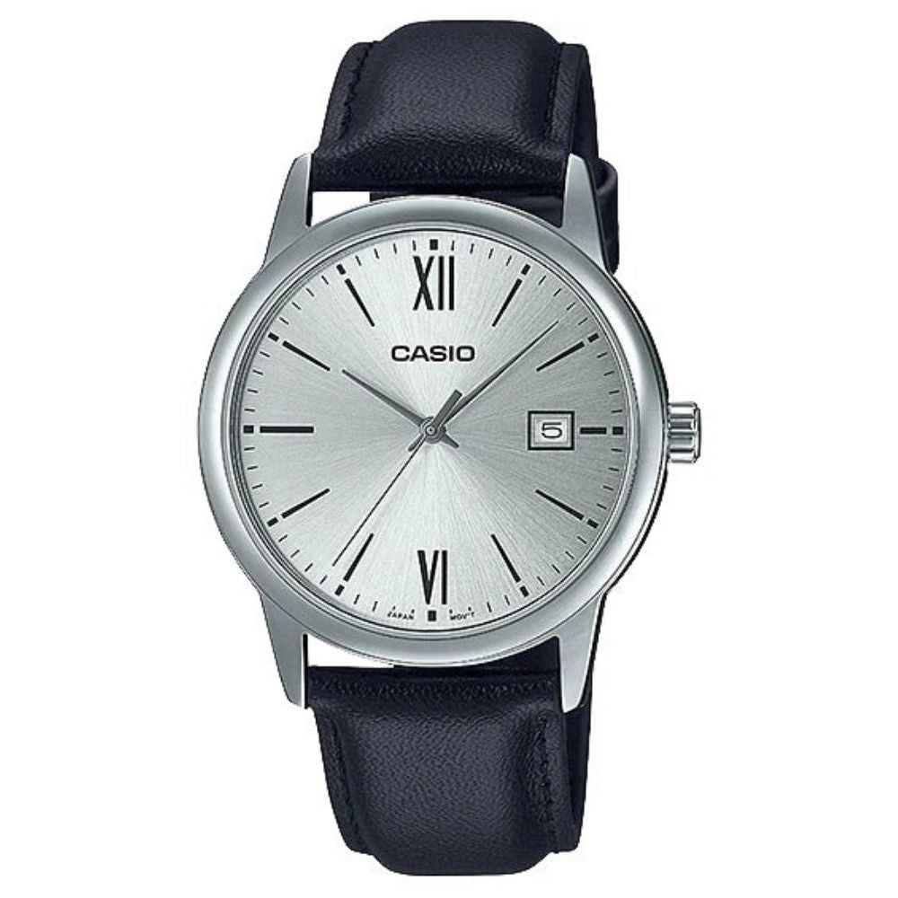 Casio Reloj Casual Correa De Cuero Para Caballero Black