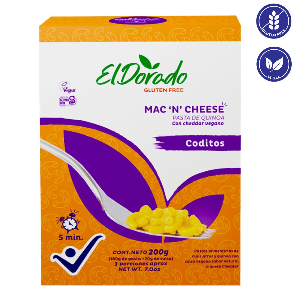 El Dorado Pasta Mac 'N' Cheese de Quinoa Con Cheddar Vegano 200 gr