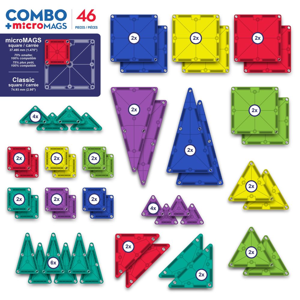Magna-Tiles Combo+Micromags 46 Pzs Set