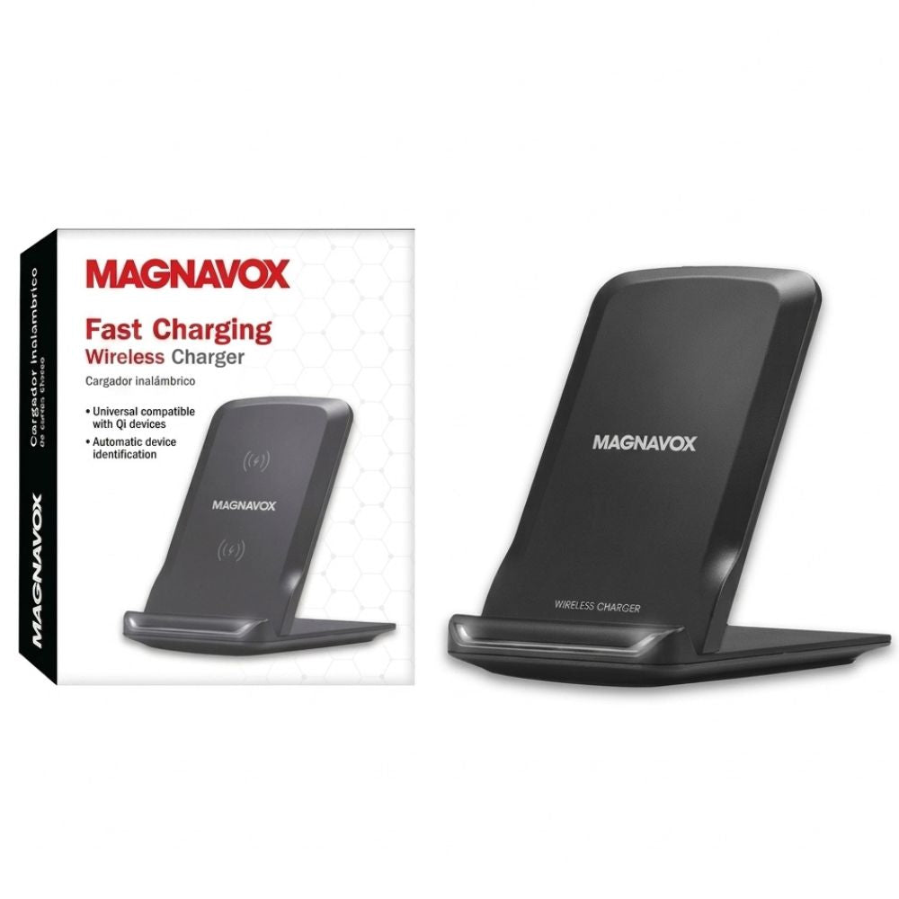 Magnavox Cargador Carga Rapida Inalámbrico Para Smartphones 10 Watts Black