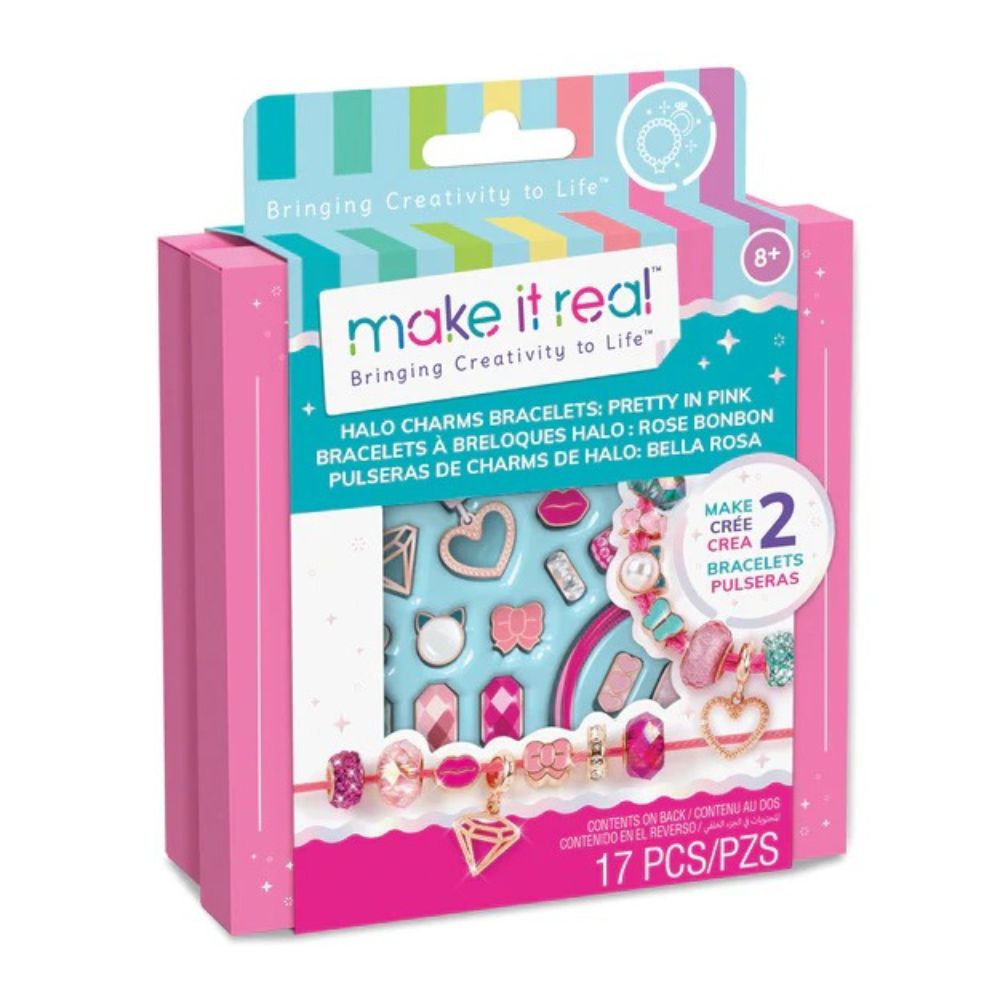 Make It Real Pulseras De Charms De Halo Bella Rosa 8+ 17Pzs