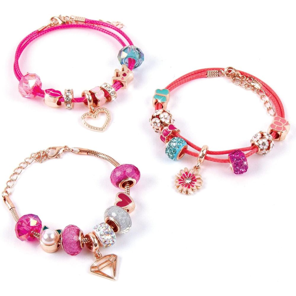 Make It Real Pulseras De Charms De Halo Rosa Princesa 8+ 28Pzs