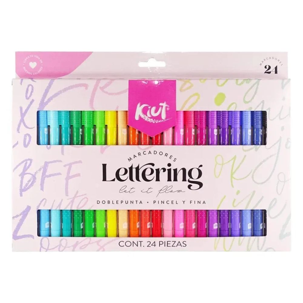 Kiut Marcador Punta Pincel 24 Und