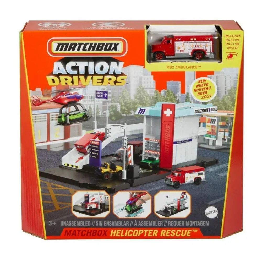 Matchbox Action Drivers Helicopter Rescue 3+