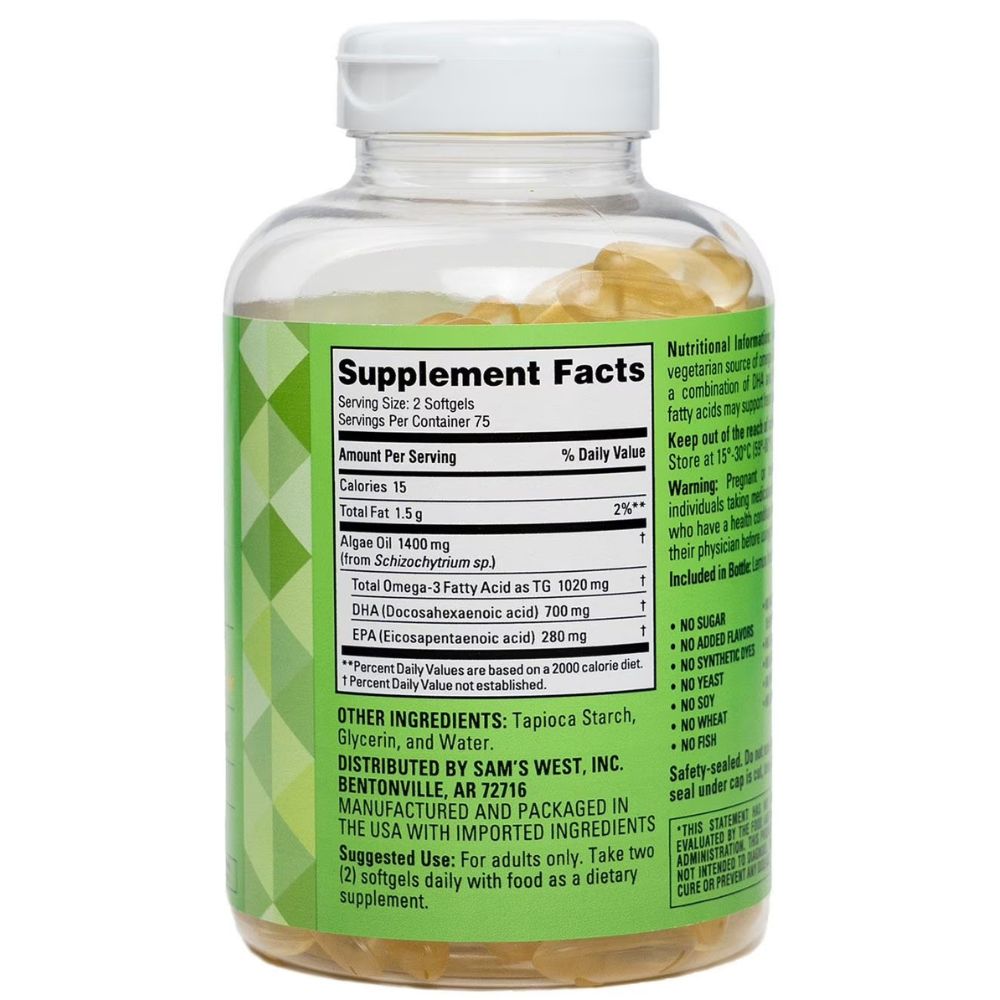 Member's Mark Vegan Omega-3 Dietary Supplement 150 Softgels