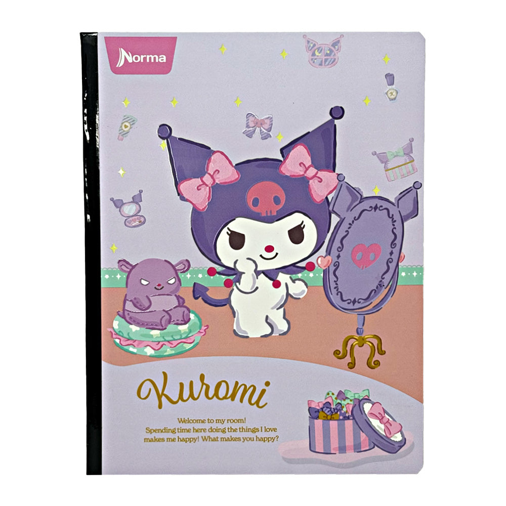Norma Cuaderno Kuromi Cuadriculado Cosido 100 Hojas Diseño Diseño Mirror