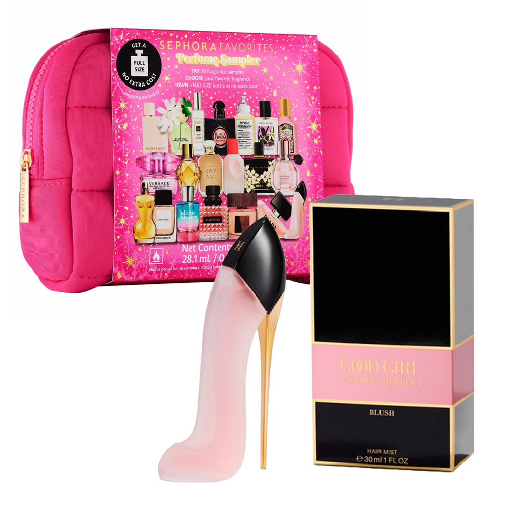 Carolina Herrera Good Girl Blush Eau De Parfum For Woman 30ml + Sephora Perfume Sampler Set 20 Und