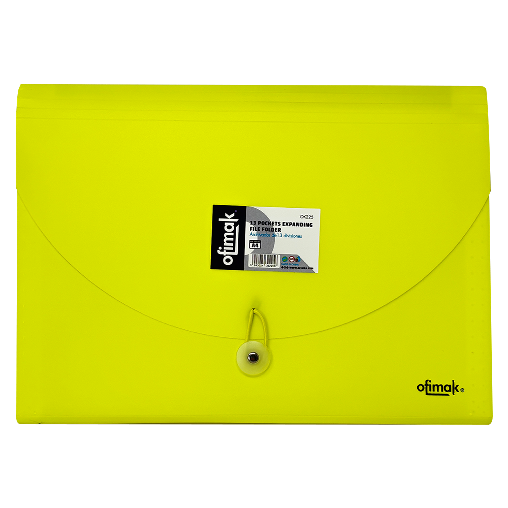 Ofimak Archivador Sinfonia 13 Divisiones Acordeon Colores Surtidos Tamaño Oficio