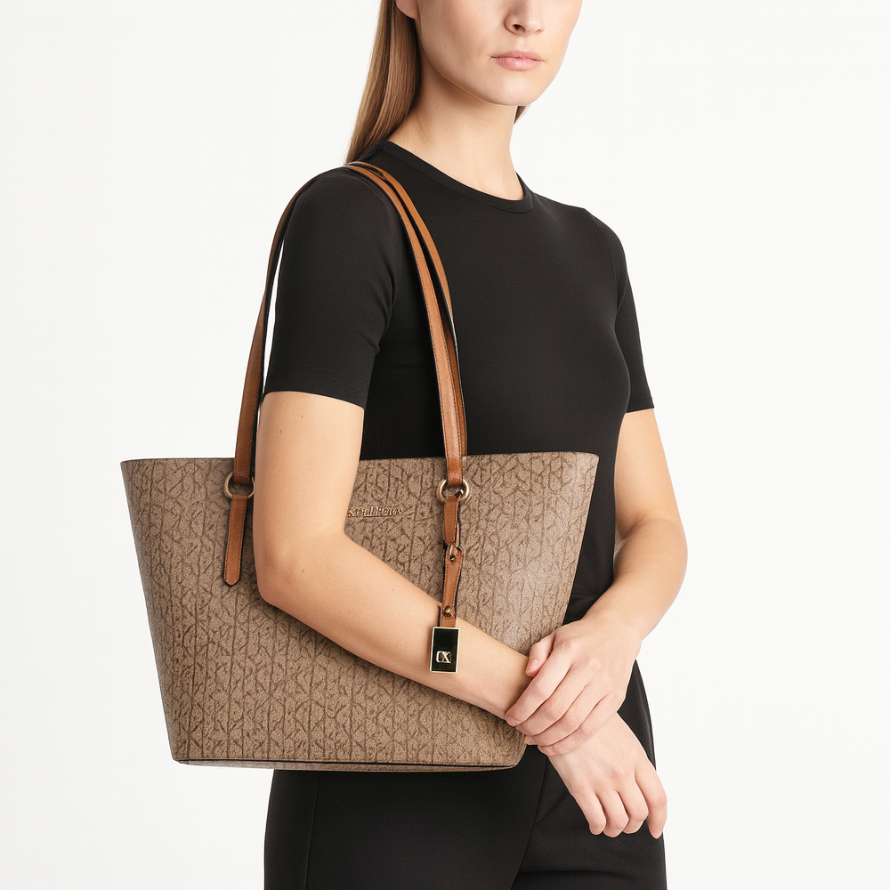 Calvin Klein Cartera Logo Crema