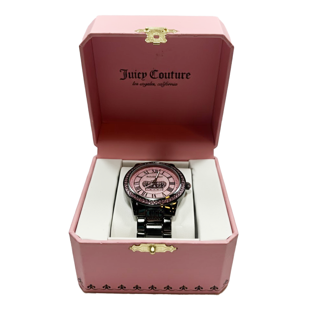 Juiciy Couture Reloj Para Dama Negro Rosa