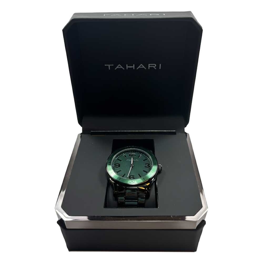 Tahari Reloj Para Caballero Black Green