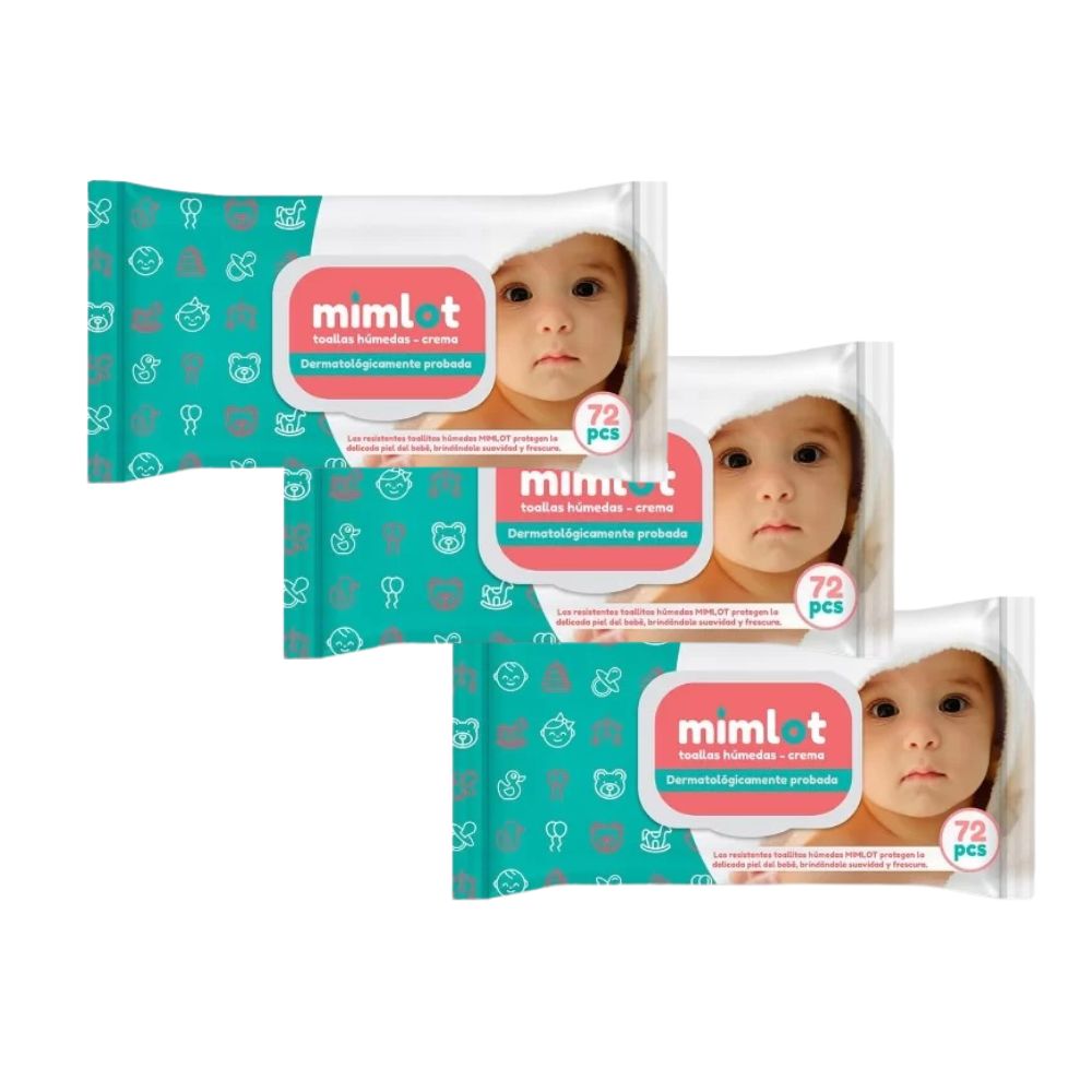 Mimlot 3Pack Toallas Húmedas Aloe Vera 72 Pcs