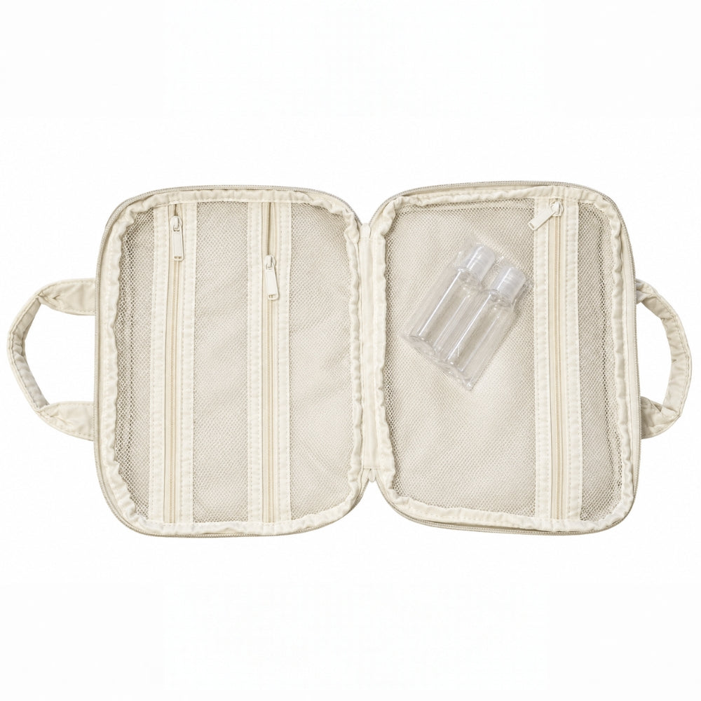 Mine Set Cream Small Travel Organizer + 2 Bottles