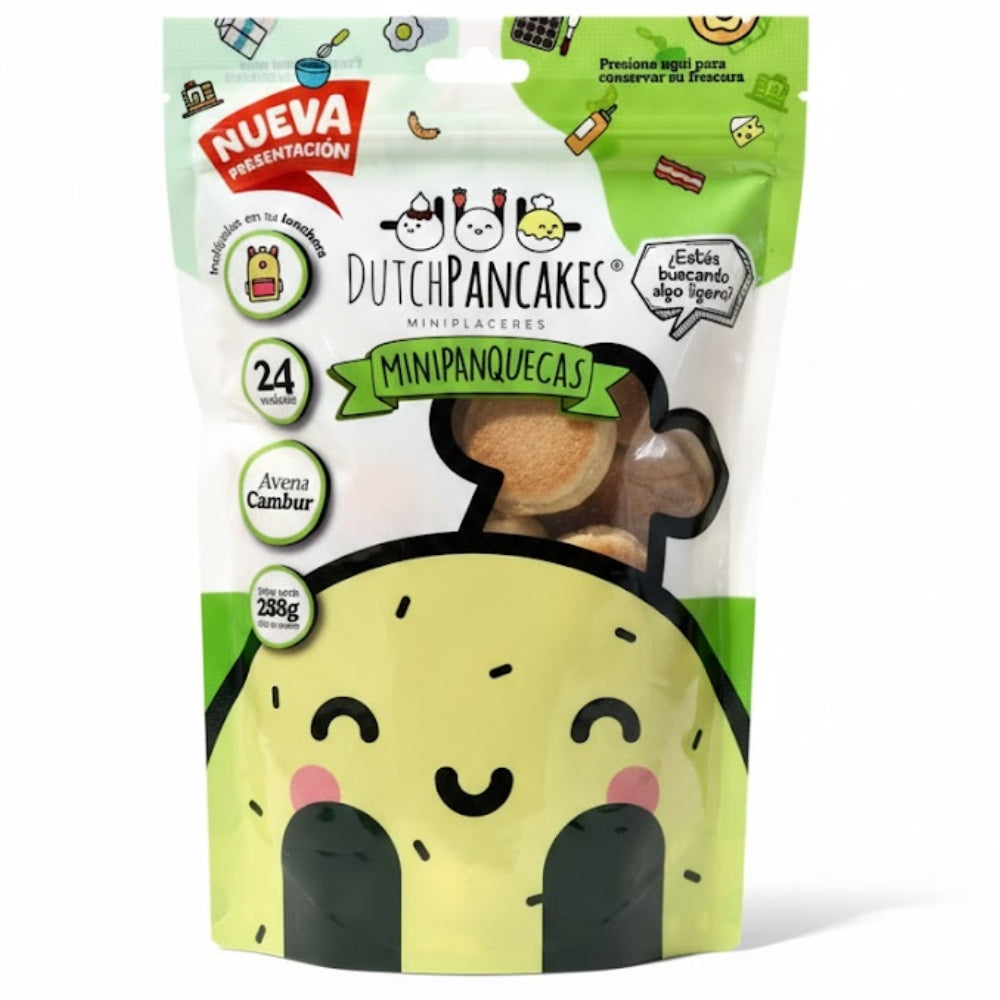 Dutch Pancaques Mini Panquecas Congeladas de Avena y Cambur Sin Azucar 24 Und