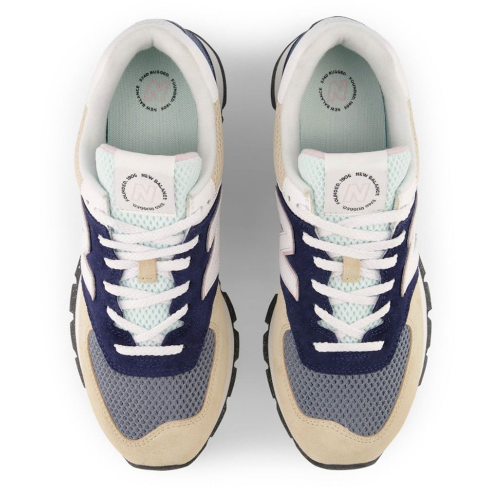 New Balance Lifestyle 574 Rugged Azul Y Beige Zapato Para Caballero