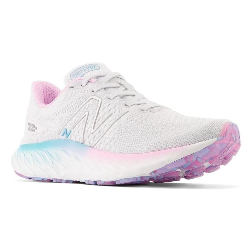 New Balance Running Evoz Blanco Y Azul Zapato Para Damas
