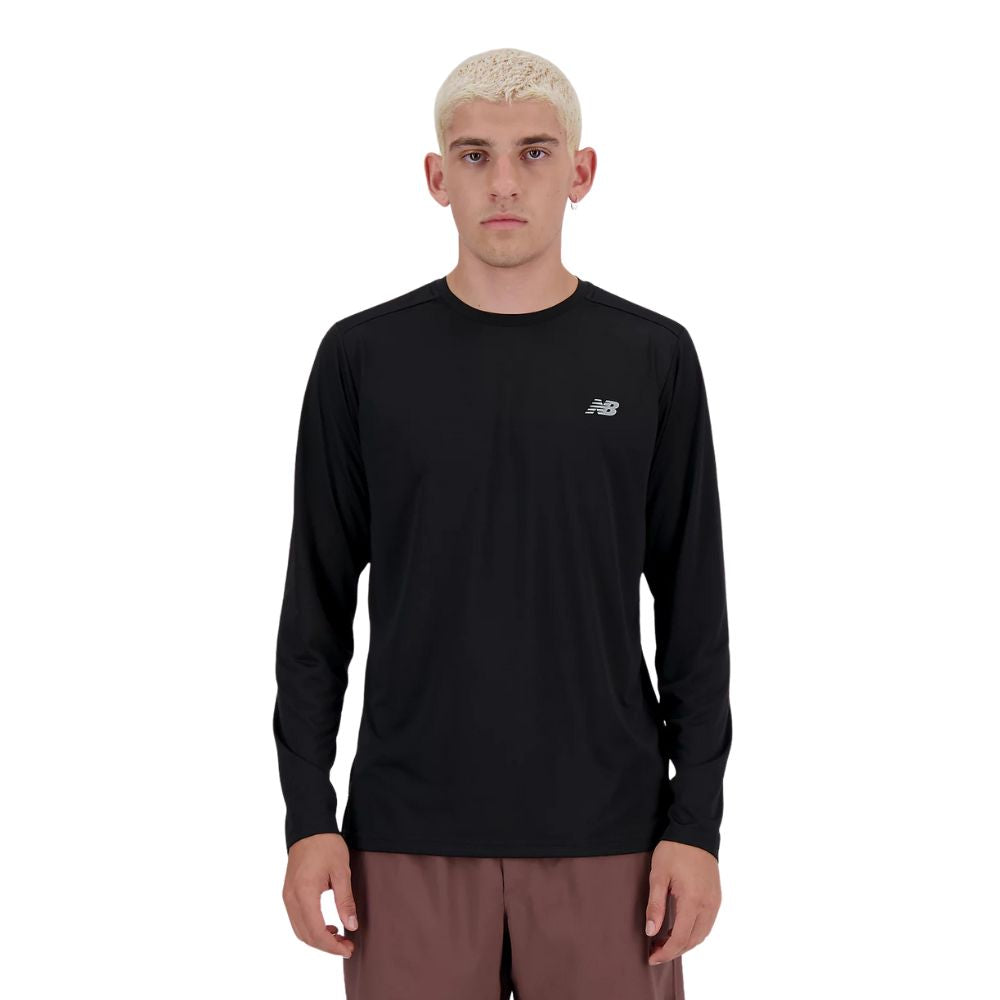 New Balance Sport Essentials Camiseta Manga Larga Para Caballero Negra
