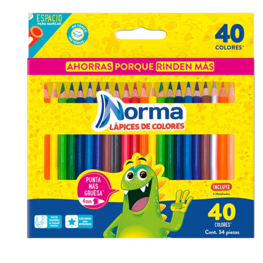 Norma Lapices De Colores 40 Unidades