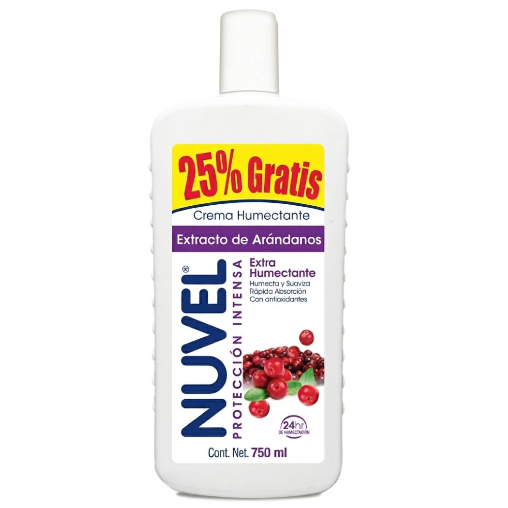 Nuvel Crema Corporal Proteccion Intensa Extracto De Arandanos "Extra Humectante" 750ml