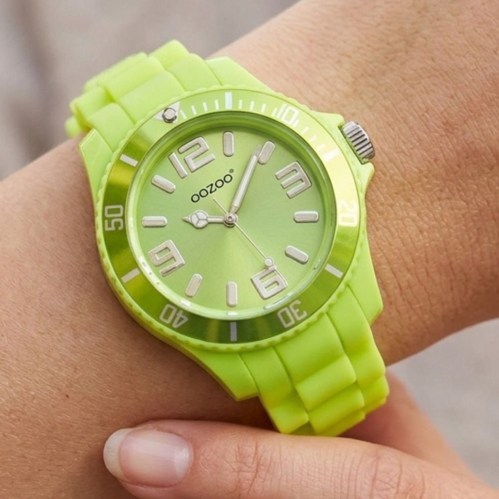 Oozoo Reloj Deportivo Correa De Silicone Para Damas Lemon
