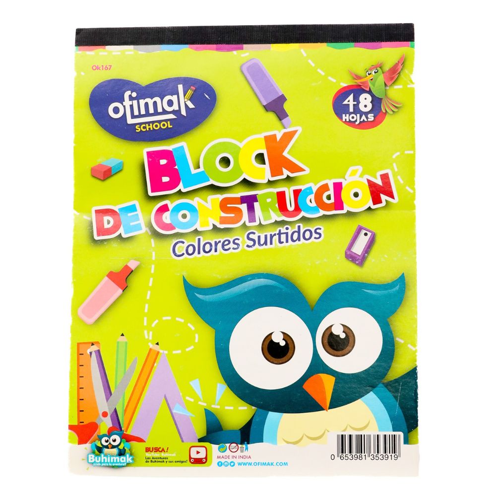 Ofimak Block Construcción Escolar Colores Surtidos 48 Hojas