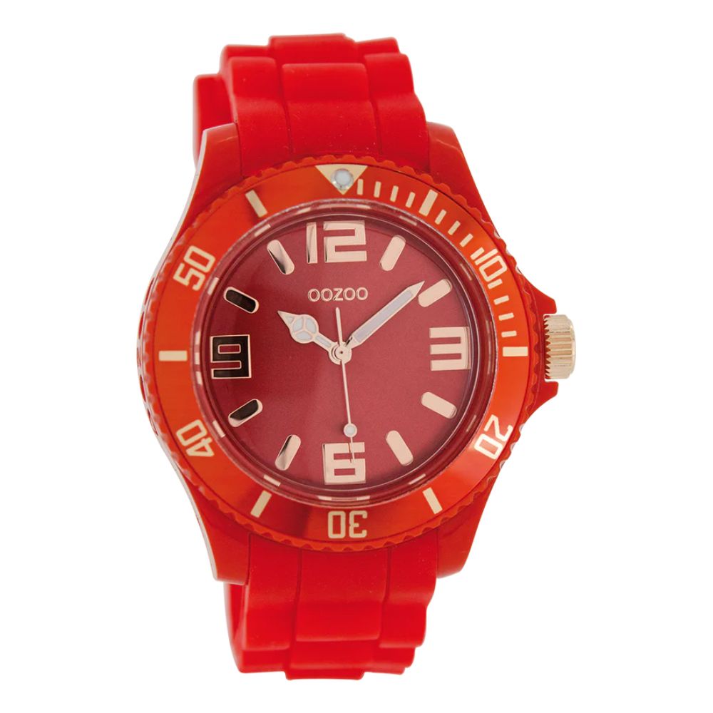 Oozoo Reloj Deportivo Correa De Silicone Unisex Red