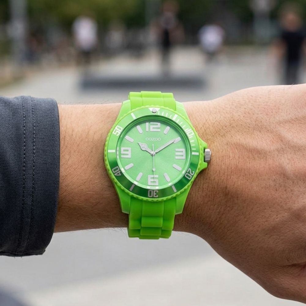 Oozoo Reloj Deportivo Correa De Silicone Unisex Fluo Green