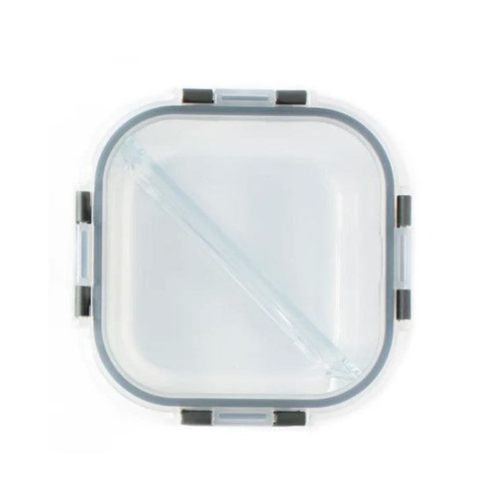 Orii Glass Contenedor Food Storage Compartment Cuadrado 1pc
