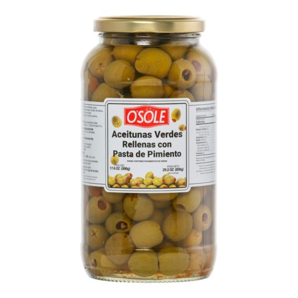 Osole Aceitunas Verdes Rellenas Con Pasta De Pimento 830gr