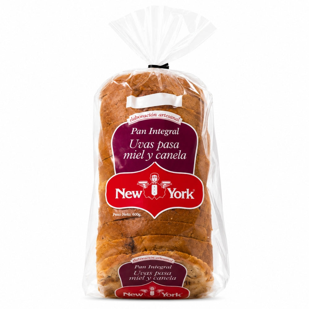 New York Pan Integral Miel, Pasas y Canela 600gr