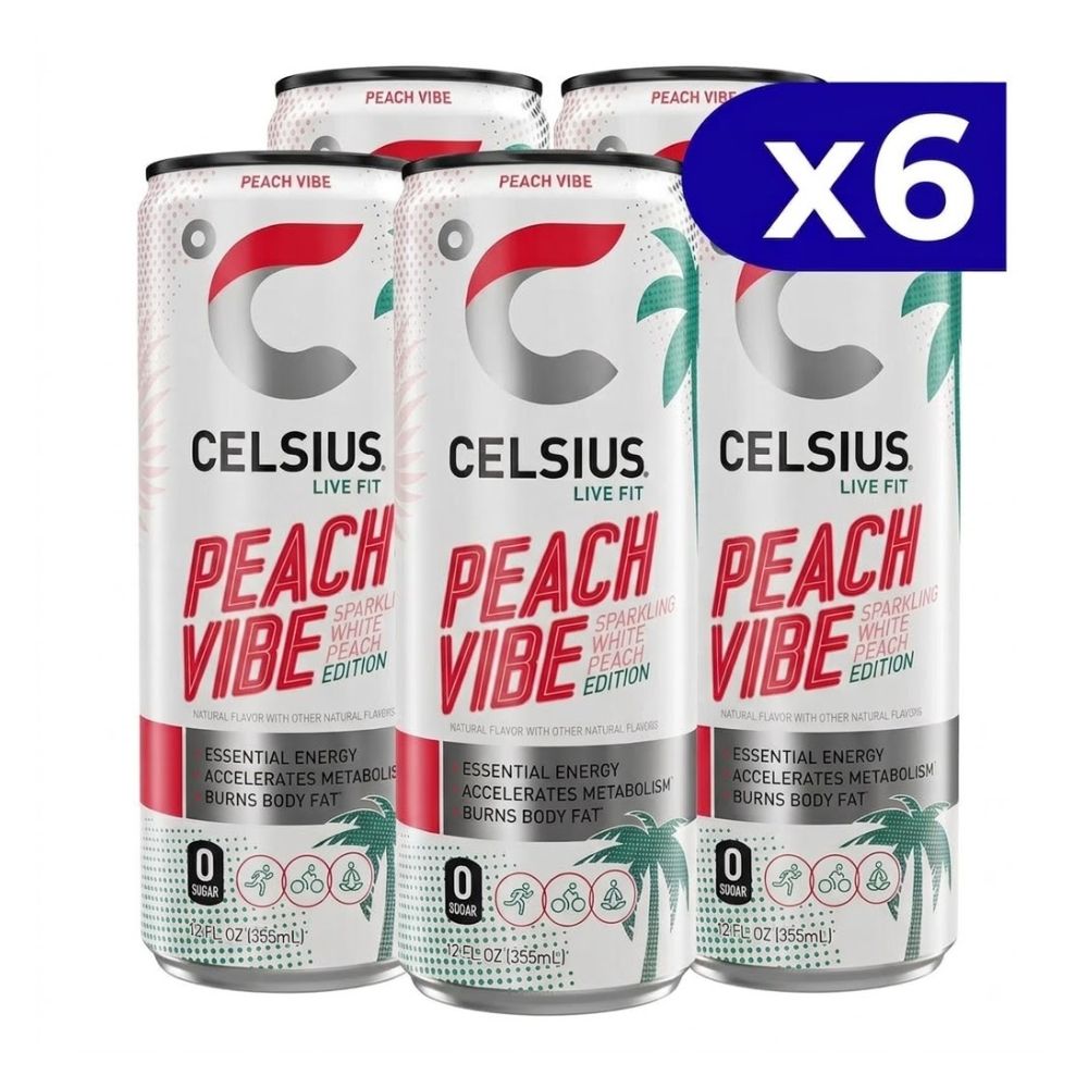Celsius Liv Fit Sparkling Vibe Peach Pack 6 Und De 355ml