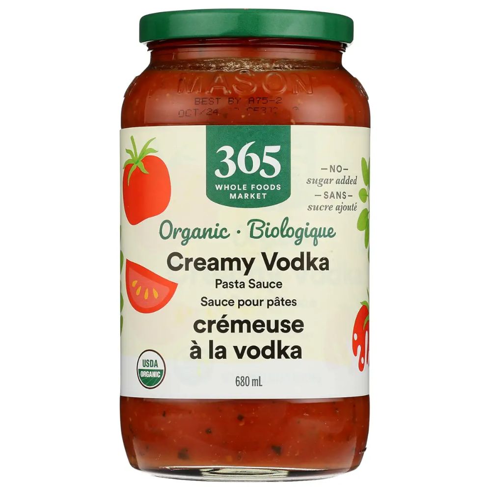 365 Whole Foods Market  Organic Creamy Vodka Pasta Sauce 709g