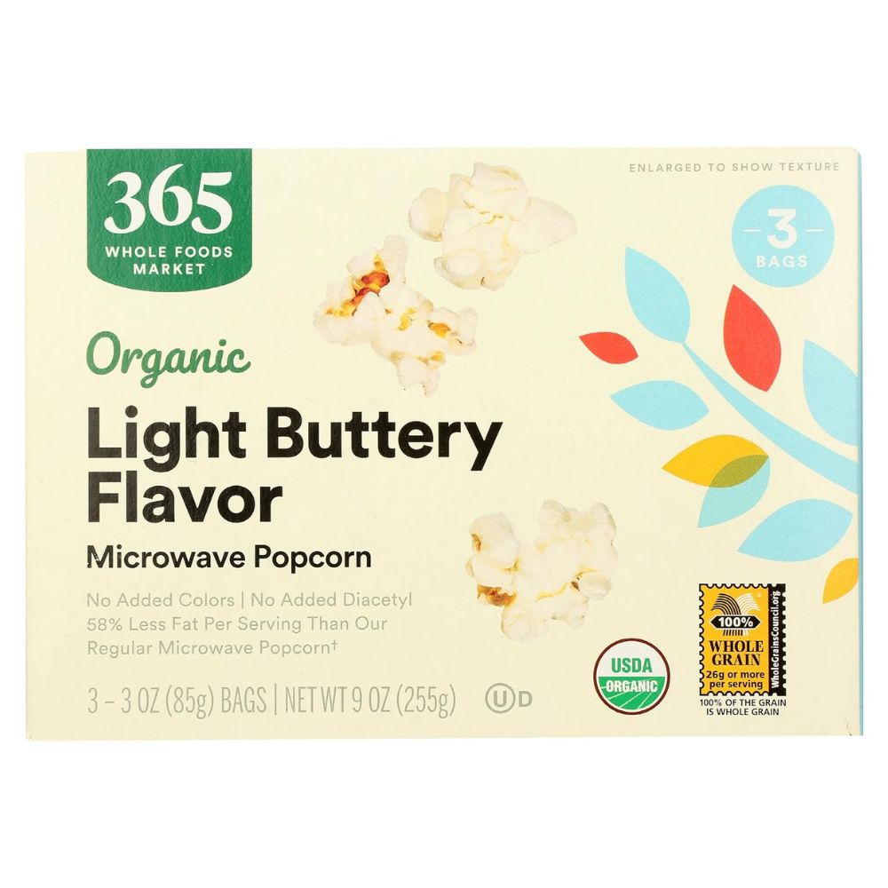 365 Whole Foods Market Organic Light Buttery Flavor Microve Popcorn 3 Und