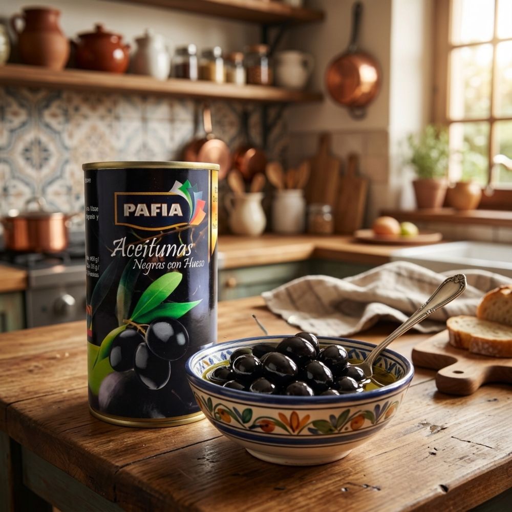 Aceitunas Negras con Hueso Pafia 200g