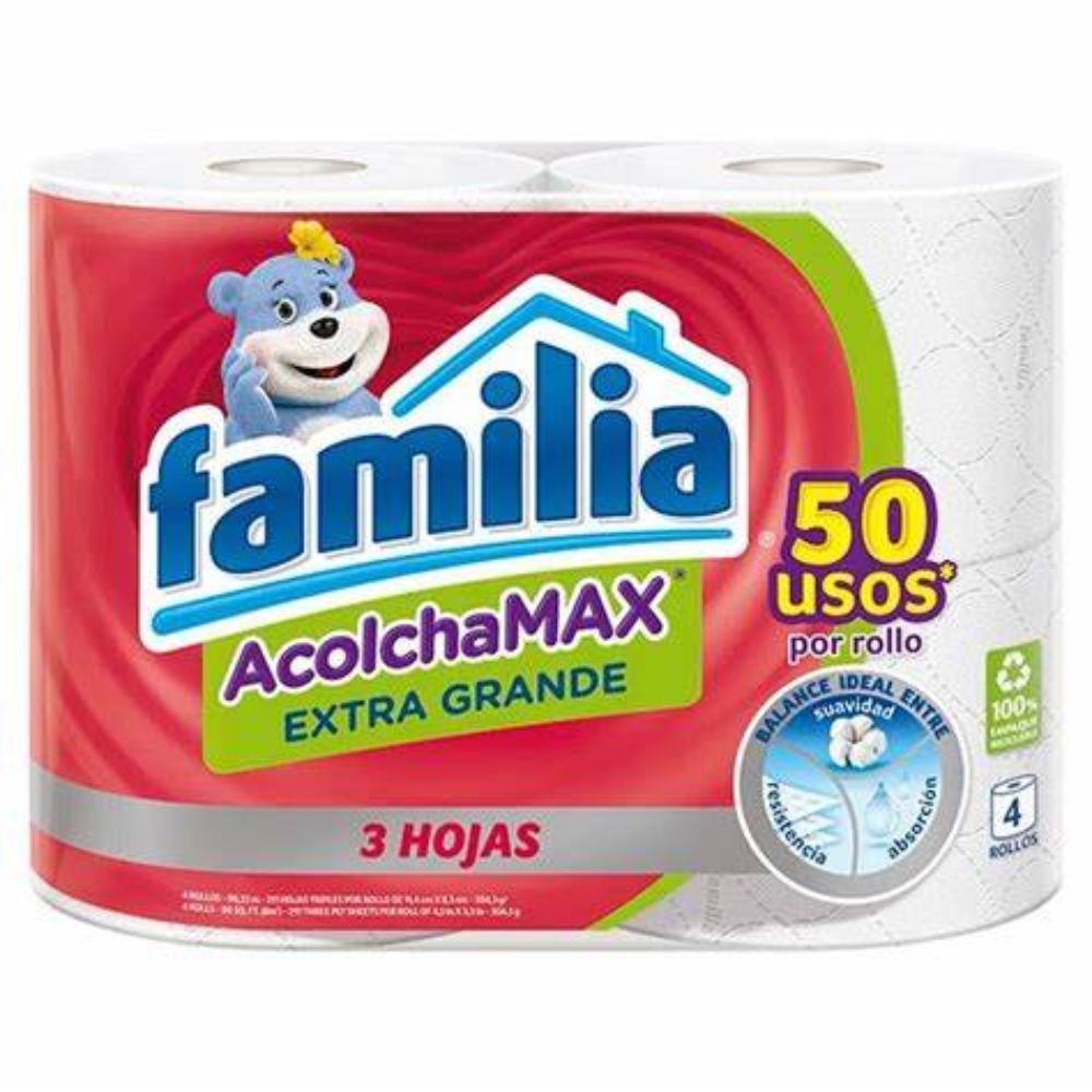 Papel Higienico Familia AcolchaMax Extra Grande 4 Rollos