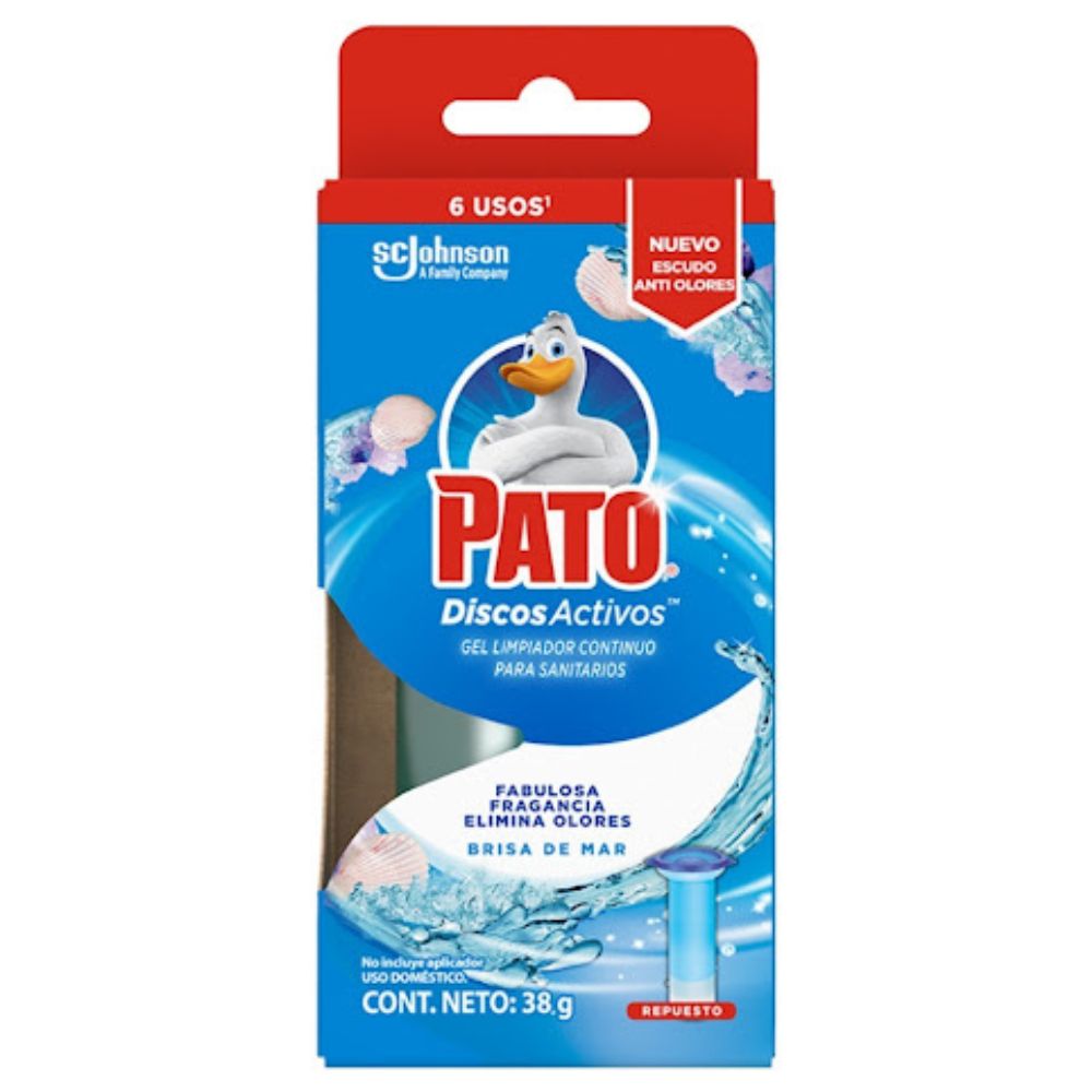 Pato Purific Limpiador Discos Activos Brisa De Mar Repuestos 6Und