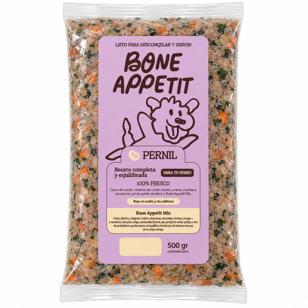Bone Appetit Alimento Natural para Perros Sabor Pernil 500gr