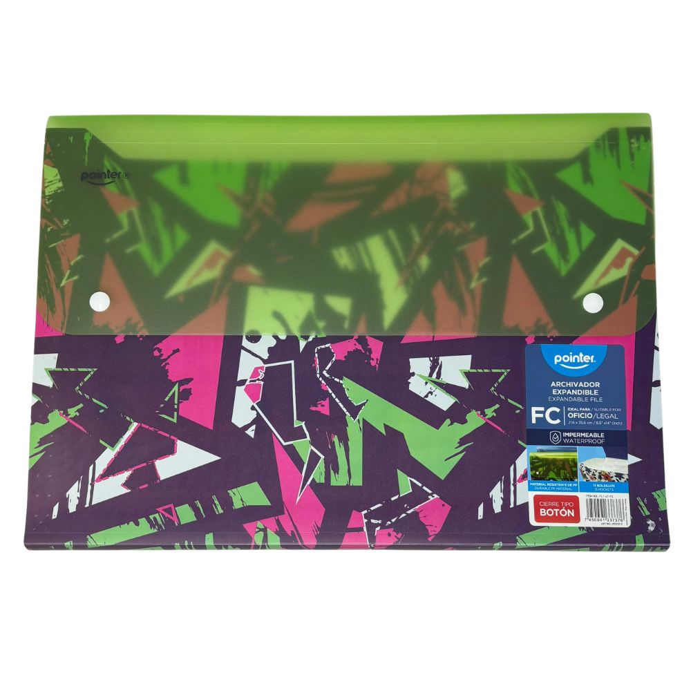 Pointer Archivador Expandible Tamaño Oficio Diseño Variado